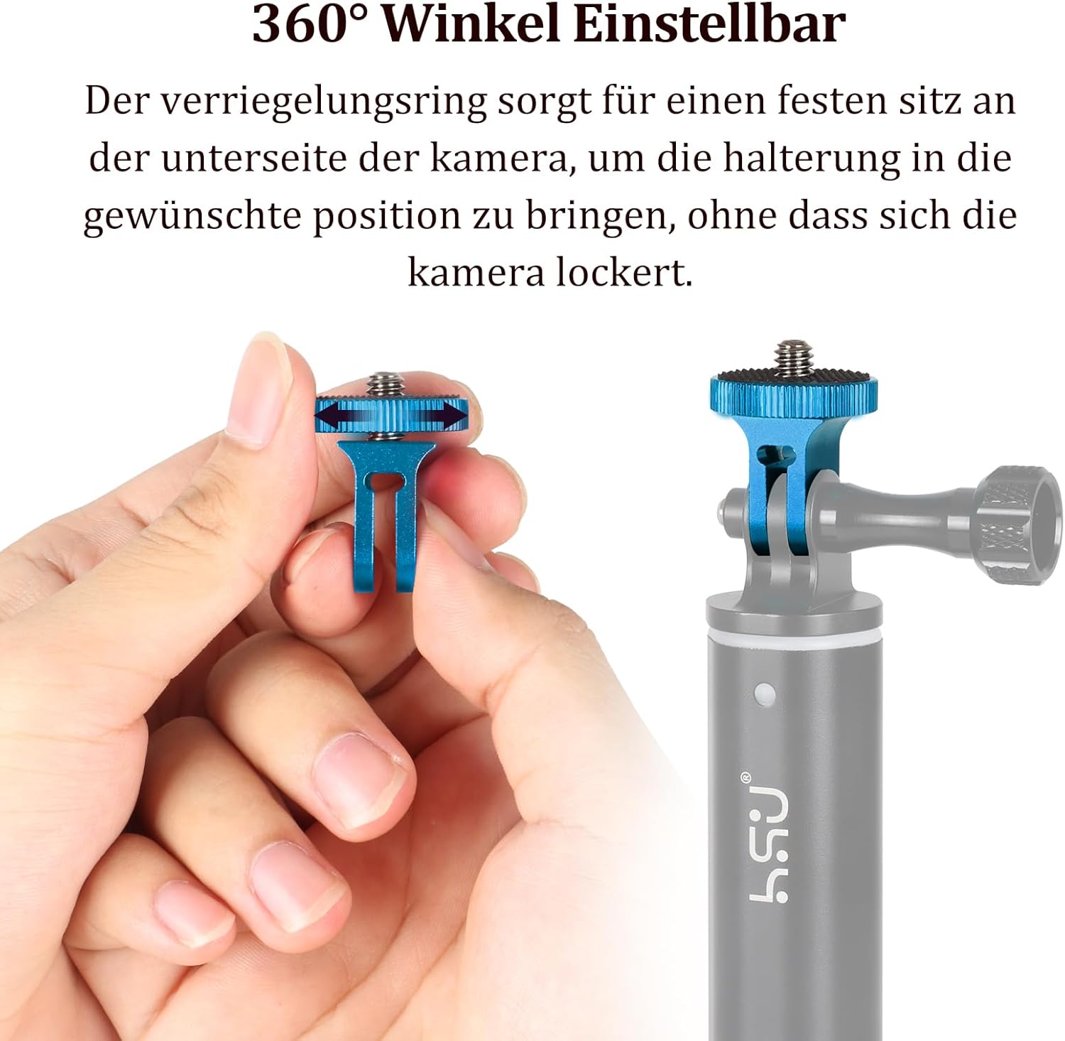 Thumbnail 3 de HSU Aluminium 1/4 Zoll Kamerahalterung & Stativadapter für Action-Cams (2er-Set, blau)
