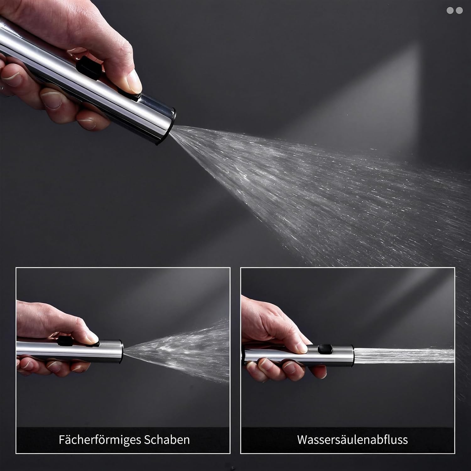 Detalle de HOMELODY Duscharmatur Komplettset mit Regendusche, Glasablage und Klaviertasten (4 Strahlarten)