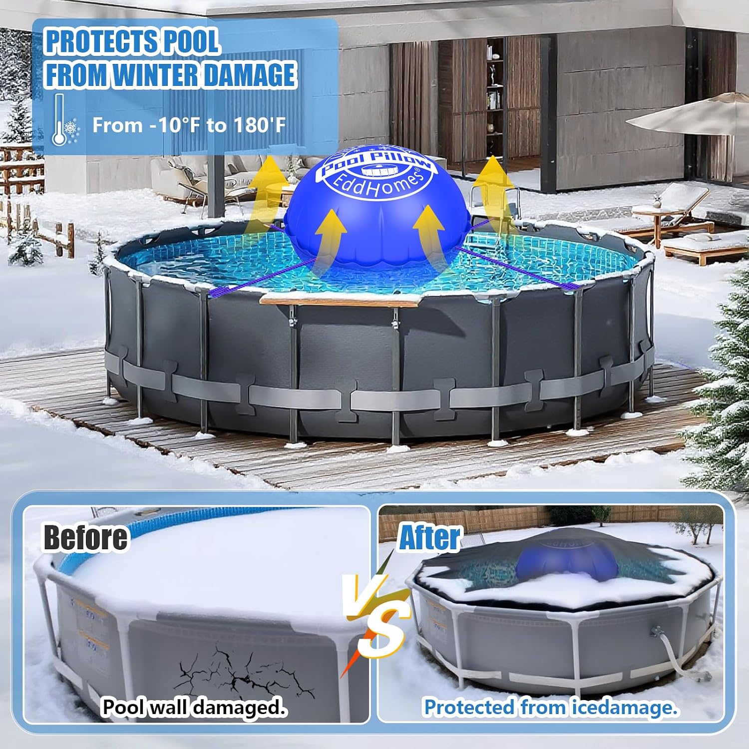 Thumbnail 3 de EddHomes Pool Pillow, 5x5 ft