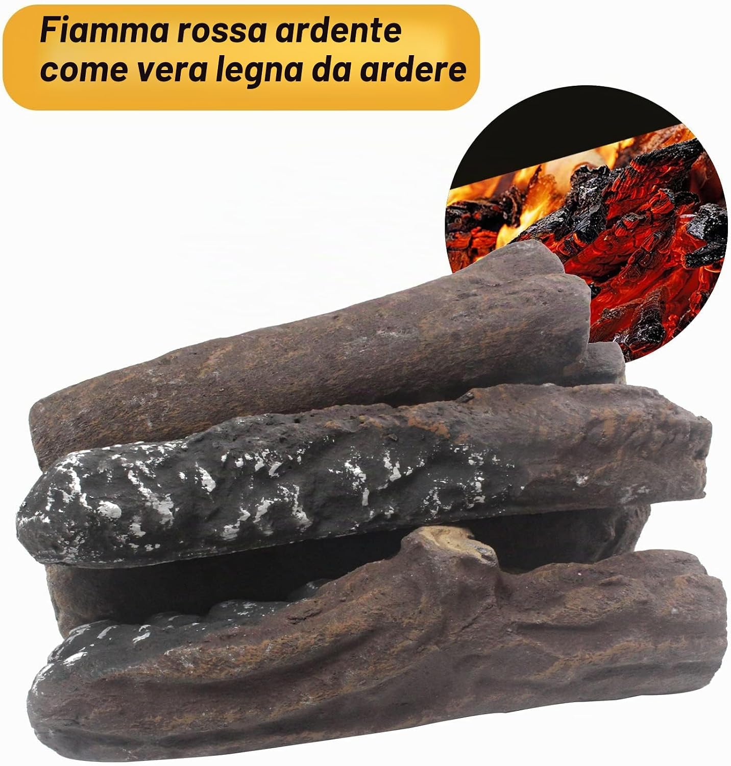 Thumbnail 5 de Legno ceramico per caminetti 10 pezzi