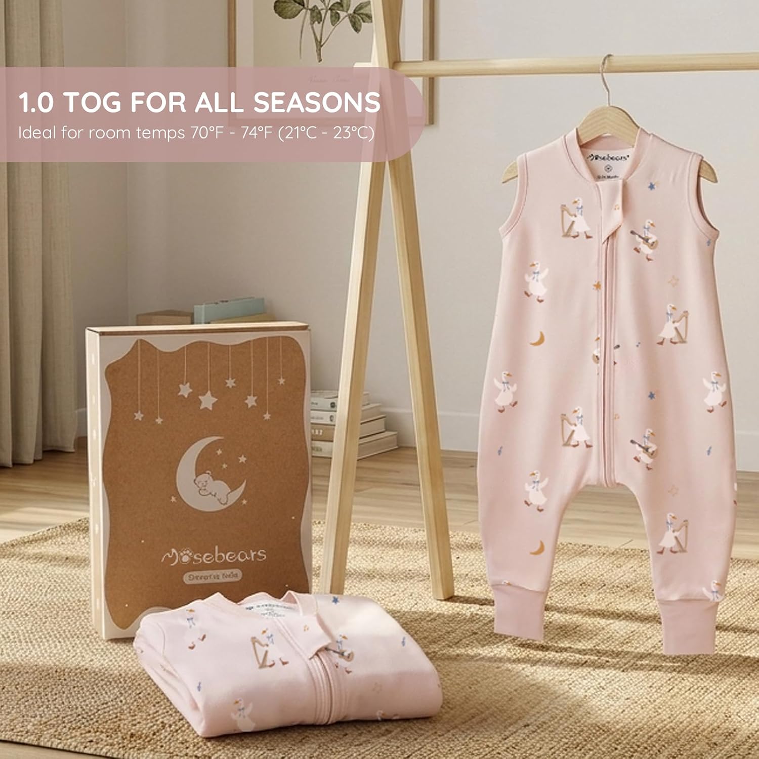 Thumbnail 6 de Mosebears 1.0 TOG Cotton Baby Sleeping Bag (2-3 Years) – Soft, Safe Sleep Sack for Spring & Autumn