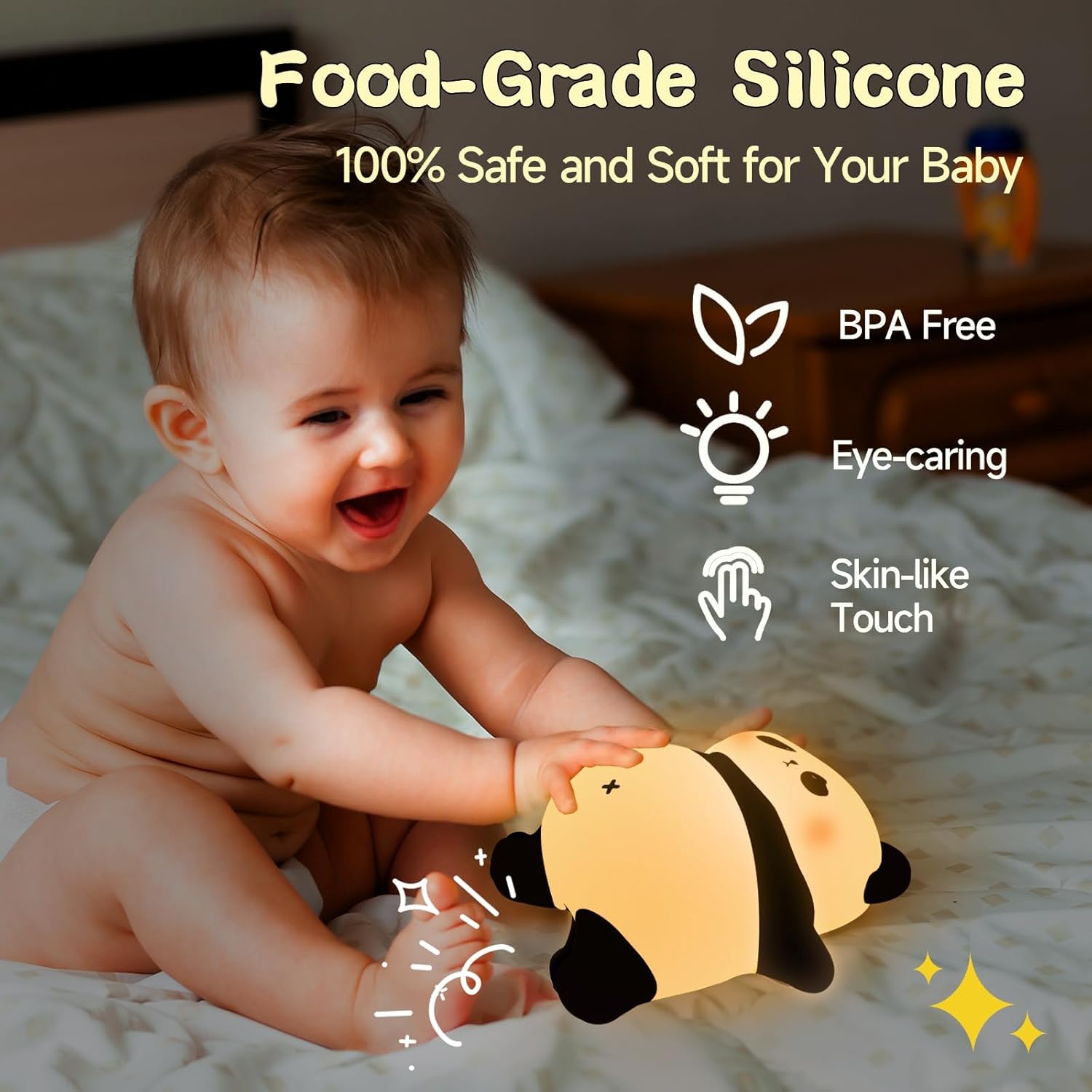 Detalle de Rechargeable Panda Night Light with Timer