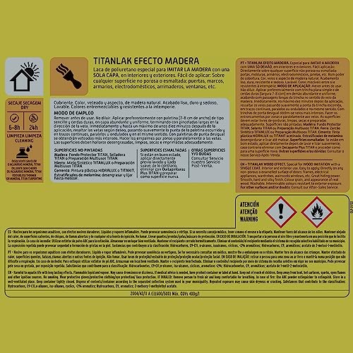 Detalle de Titanlak Esmalte Efecto Madera Satinado Roble 375 ml