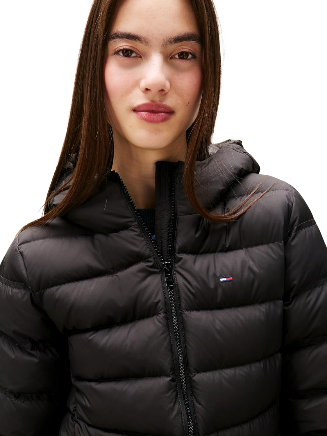 Detalle de Tommy Jeans Veste matelassée femme slim avec capuche – entre-saison