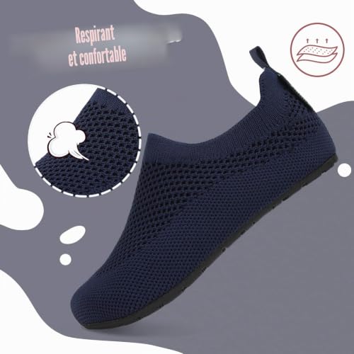 Thumbnail 1 de SAGUARO Chaussons Maison Enfants – Pantoufle antidérapante en caoutchouc, bleu marine (28/29 EU)