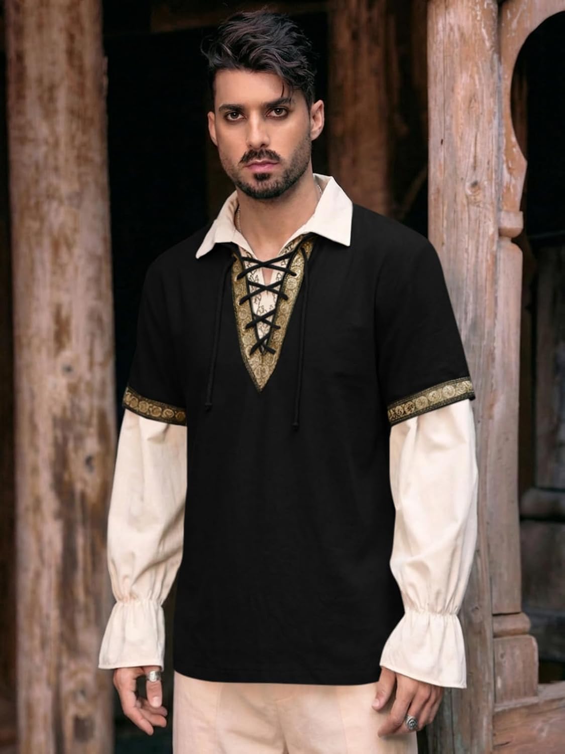 Detalle 2 de Runcati Medieval Costume Shirt in Pure Cotton