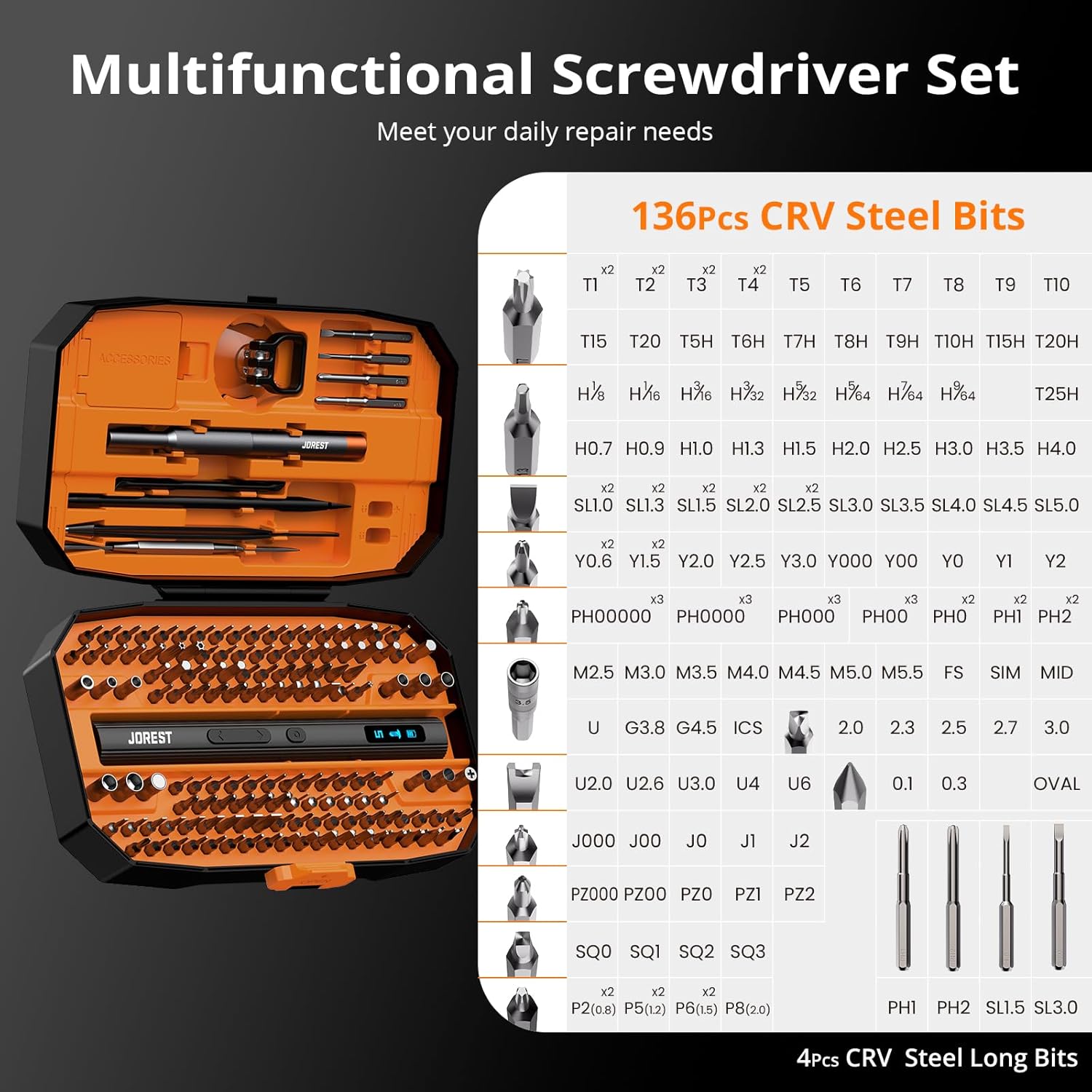 Thumbnail 4 de JOREST 155 in 1 Mini Electric Screwdriver: Precise cordless toolkit for tech repairs