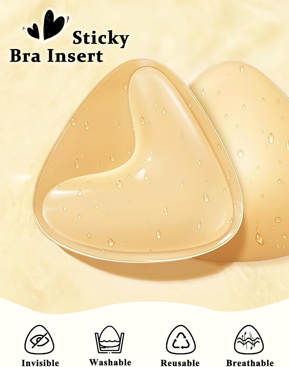 Detalle 2 de Sticky Bra Push-Up Double Sided Stick-On Bra Inserts