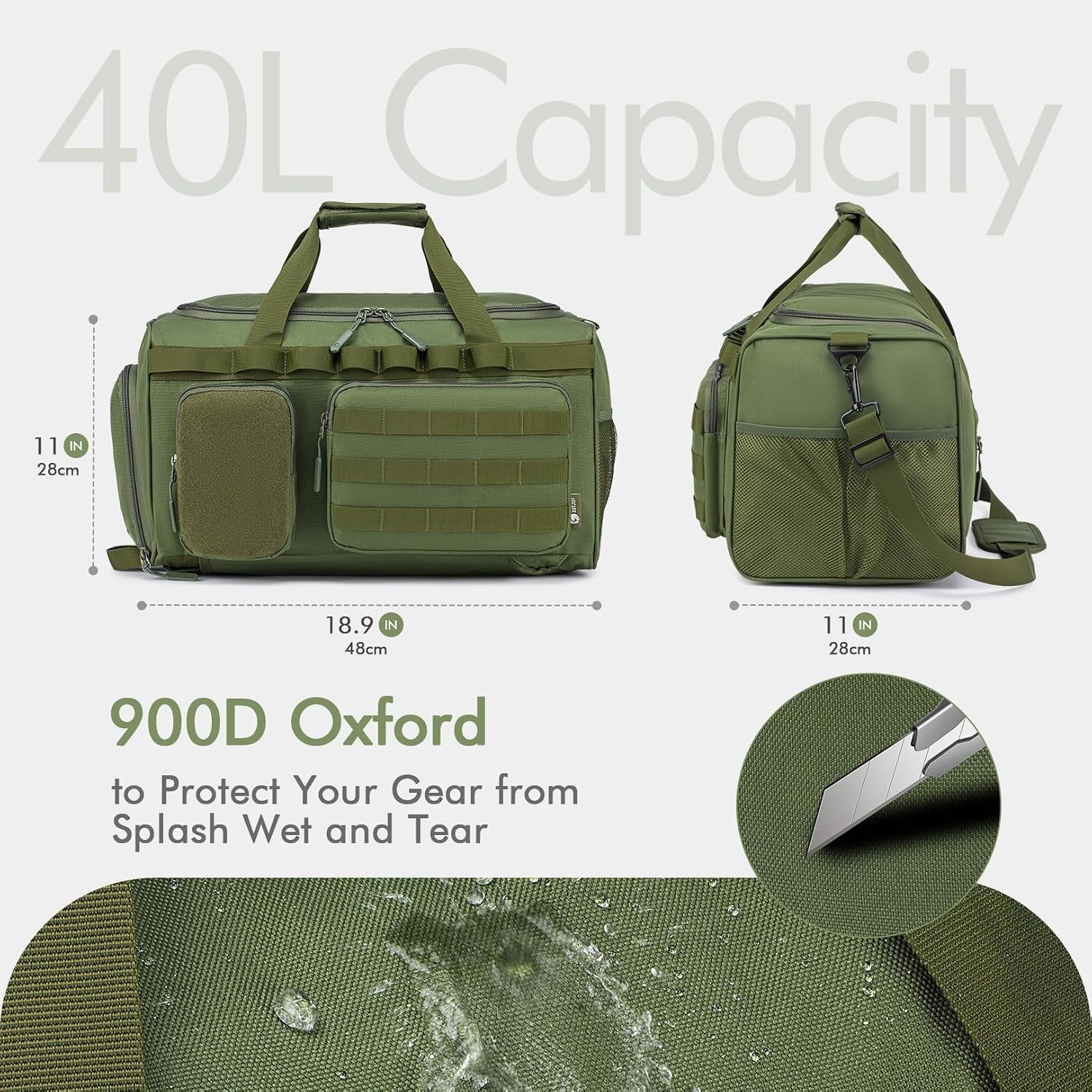 Thumbnail 2 de BAGZY Sac de Sport 40L Vert Imperméable
