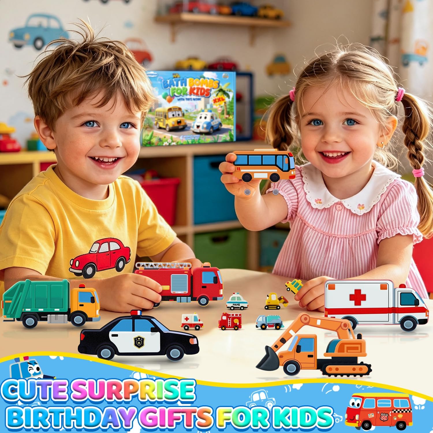 Detalle 1 de Kids' Vehicle Bath Bombs, 6-Pack
