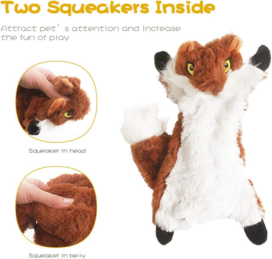 Detalle de FIREOR Dog Toys Plush Squeaky Dog Toy Set, 5-Pack No-Stuffing Animals