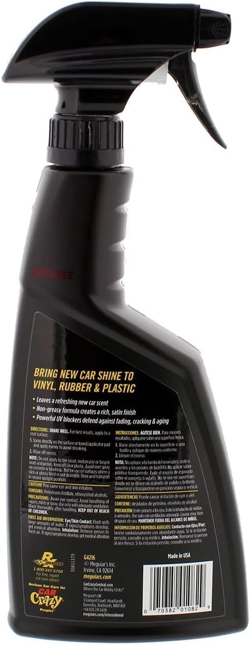 Detalle de Meguiar's Interior Car Cleaner - New Car Scent (G4216EU, 473ml) for Plastic, Vinyl & Rubber Surfaces