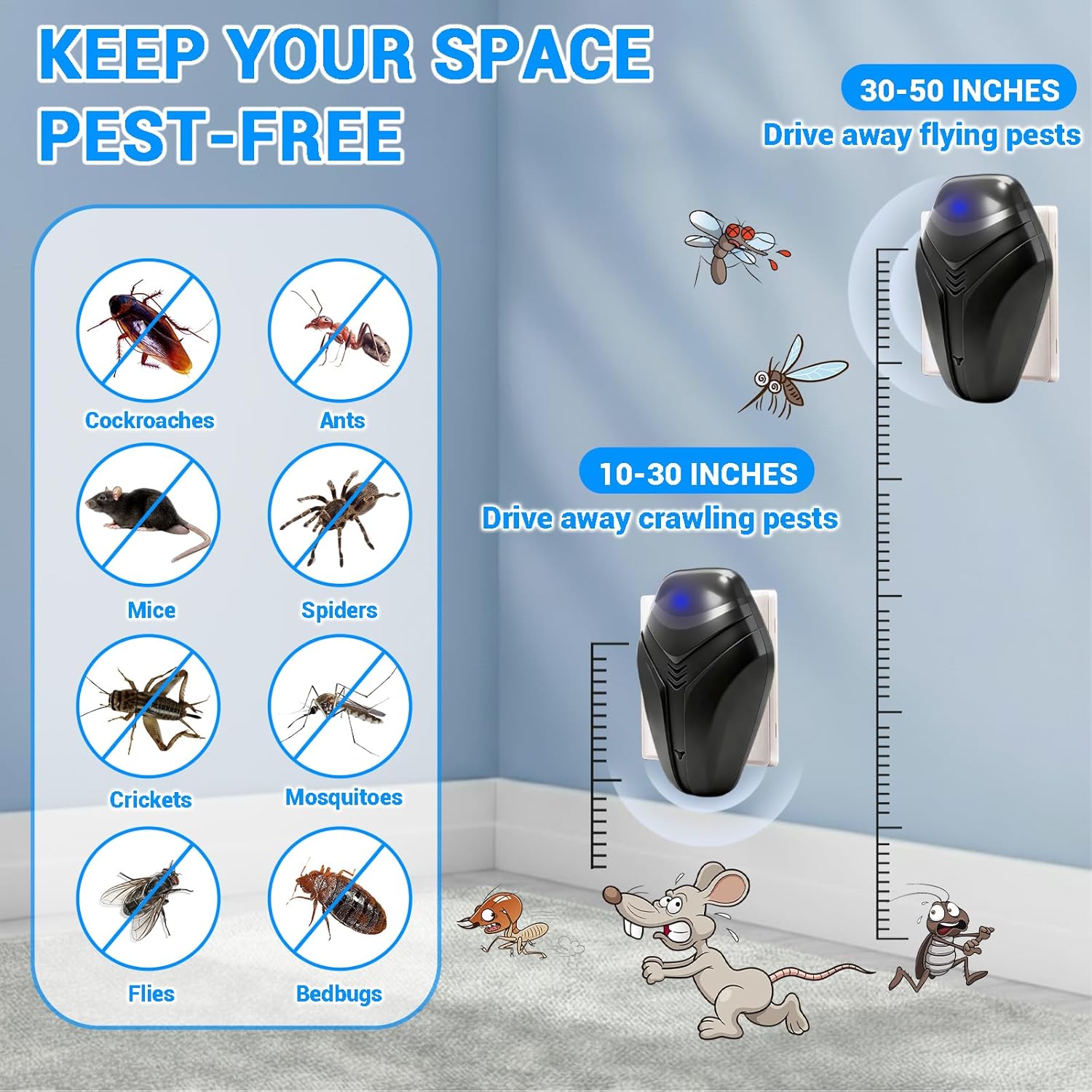 Detalle 2 de TATUNER Ultrasonic Pest Repeller 4PCS