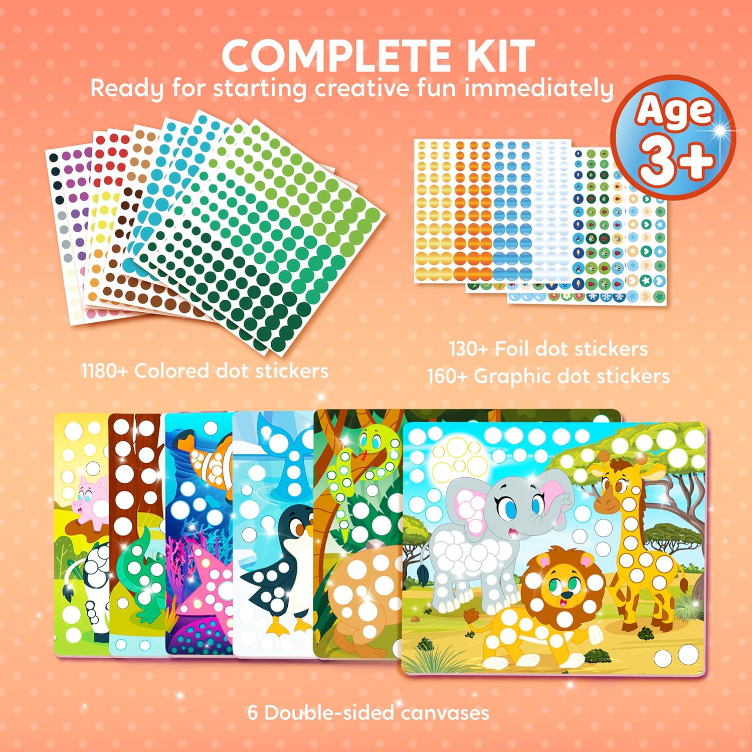 Thumbnail 4 de Klever Kits Dot Art Aktivität – Dot It Tiere, DIY Bastelset für Kinder ab 3+, ideal für Reisen