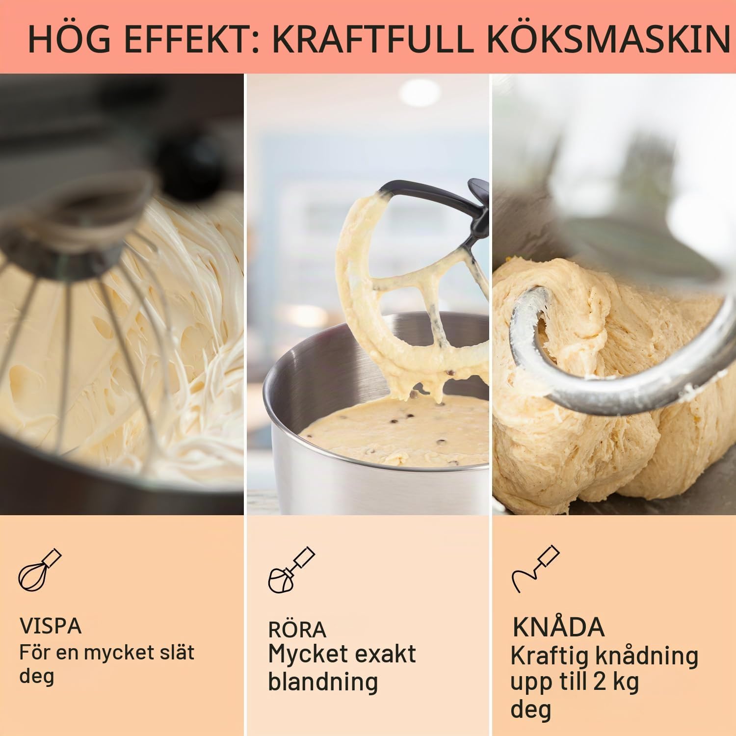 Detalle de Klarstein TK2-BellaPicoRed2G köksmaskin, 5 l skål och planetarisk blandning