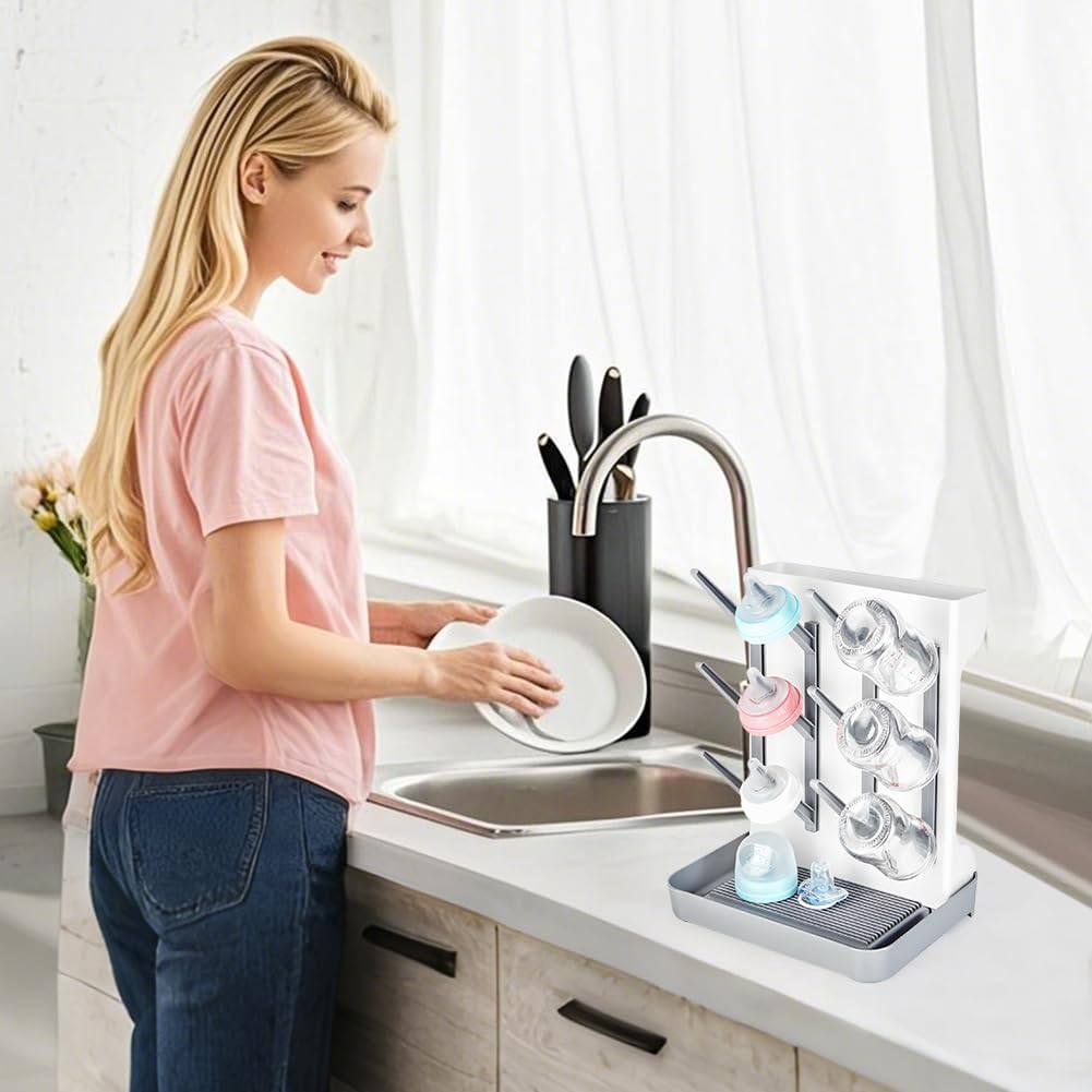 Thumbnail 6 de Vicloon Large Vertical Baby Bottle Drying Rack with 12 Hooks