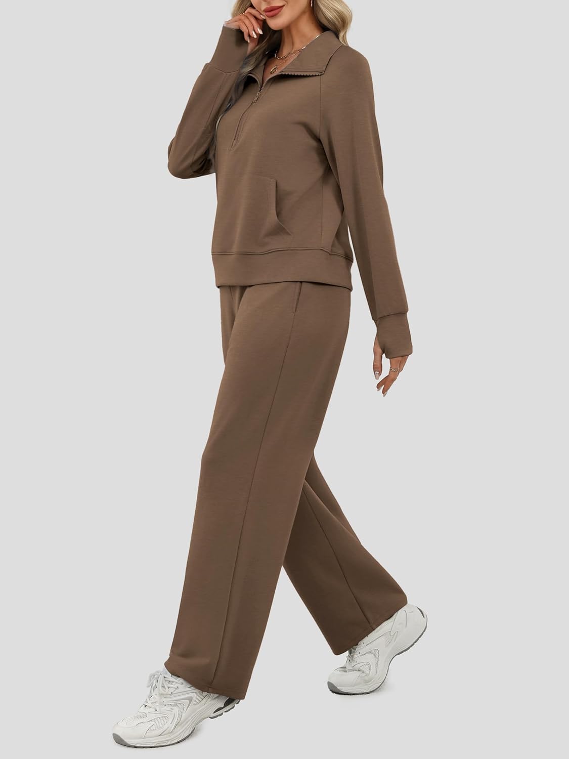 Detalle de Casly Lamiit 2-Piece Lounge Set oversized half-zip sweatshirt