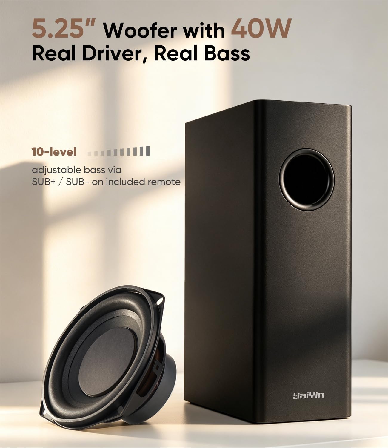 Thumbnail 2 de Saiyin DS6341M 11.7-Inch Soundbar with Wired Subwoofer, Bluetooth, AUX & Optical