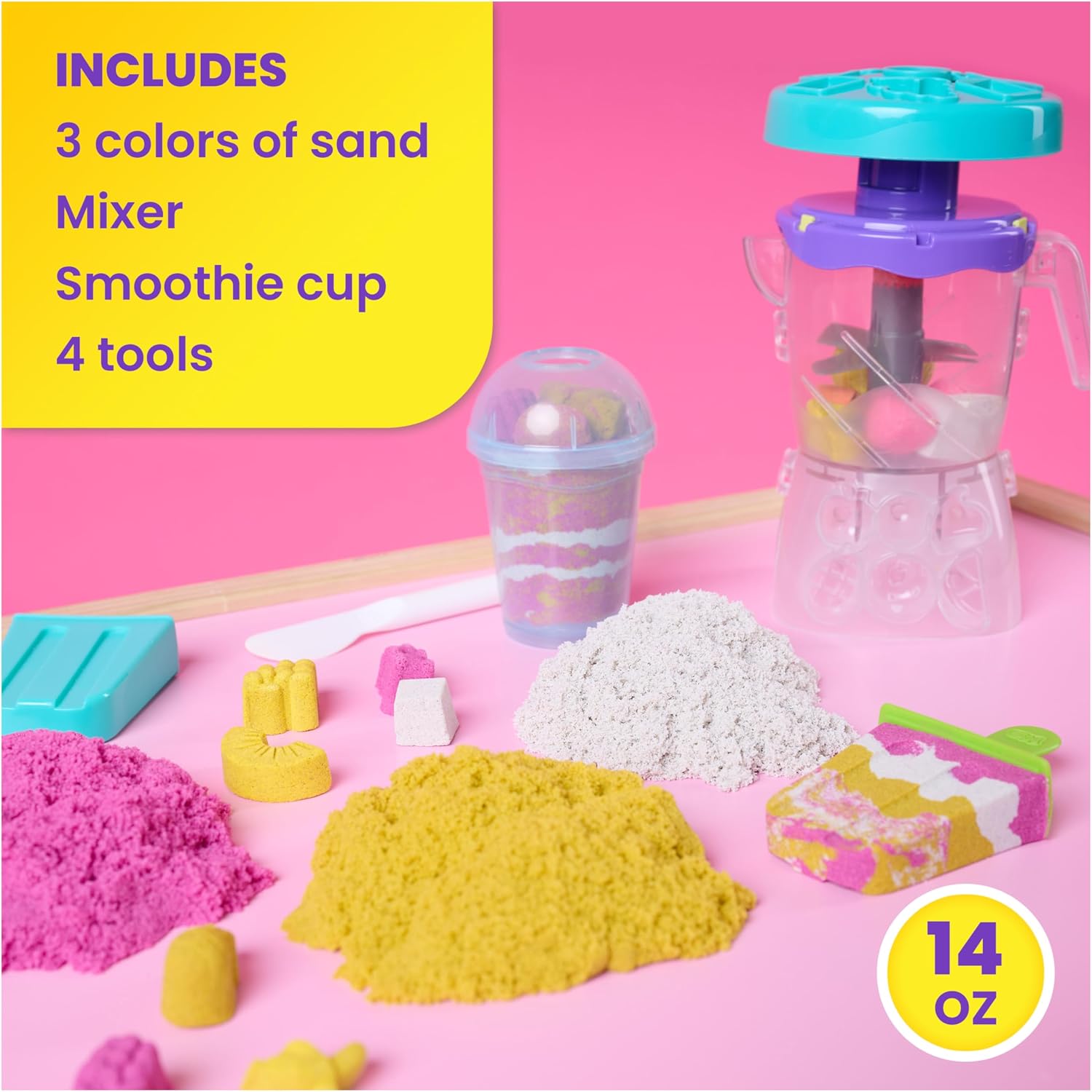Thumbnail 6 de Kinetic Sand Smoothie Mixer Playset 14 oz