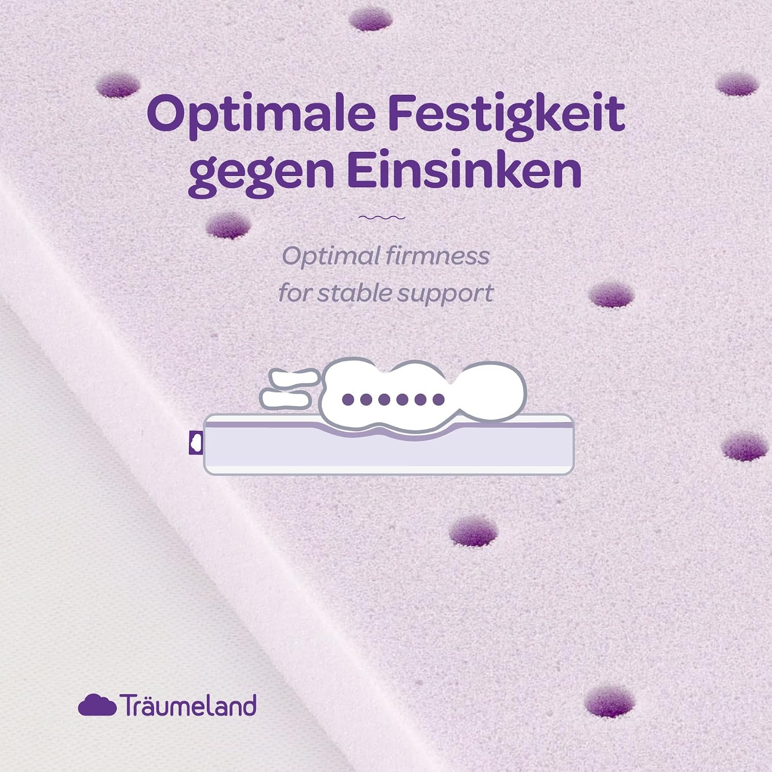 Detalle 2 de Träumeland Brise Light matras voor de wieg 45 x 90 cm met koudschuimkern