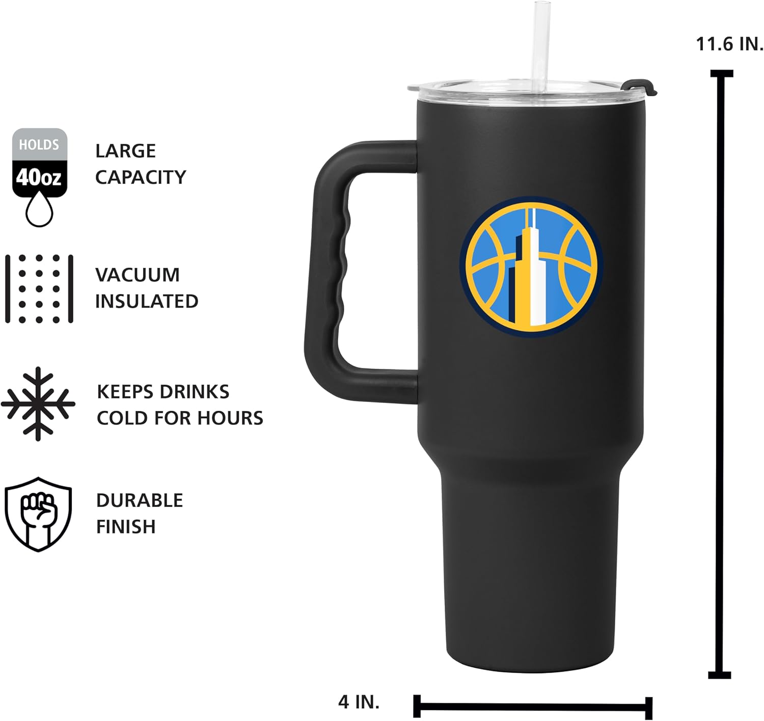 Thumbnail 4 de FANMATS WNBA 40 oz Stainless Steel Handle Tumbler with Straw Lid