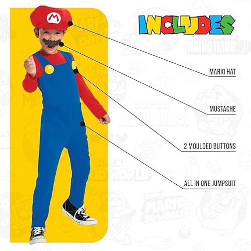 Thumbnail 5 de Disguise Super Mario - Disfraz Super Mario Oficial - Incluye Bigote y Gorro - Talla S de 4/6 Años