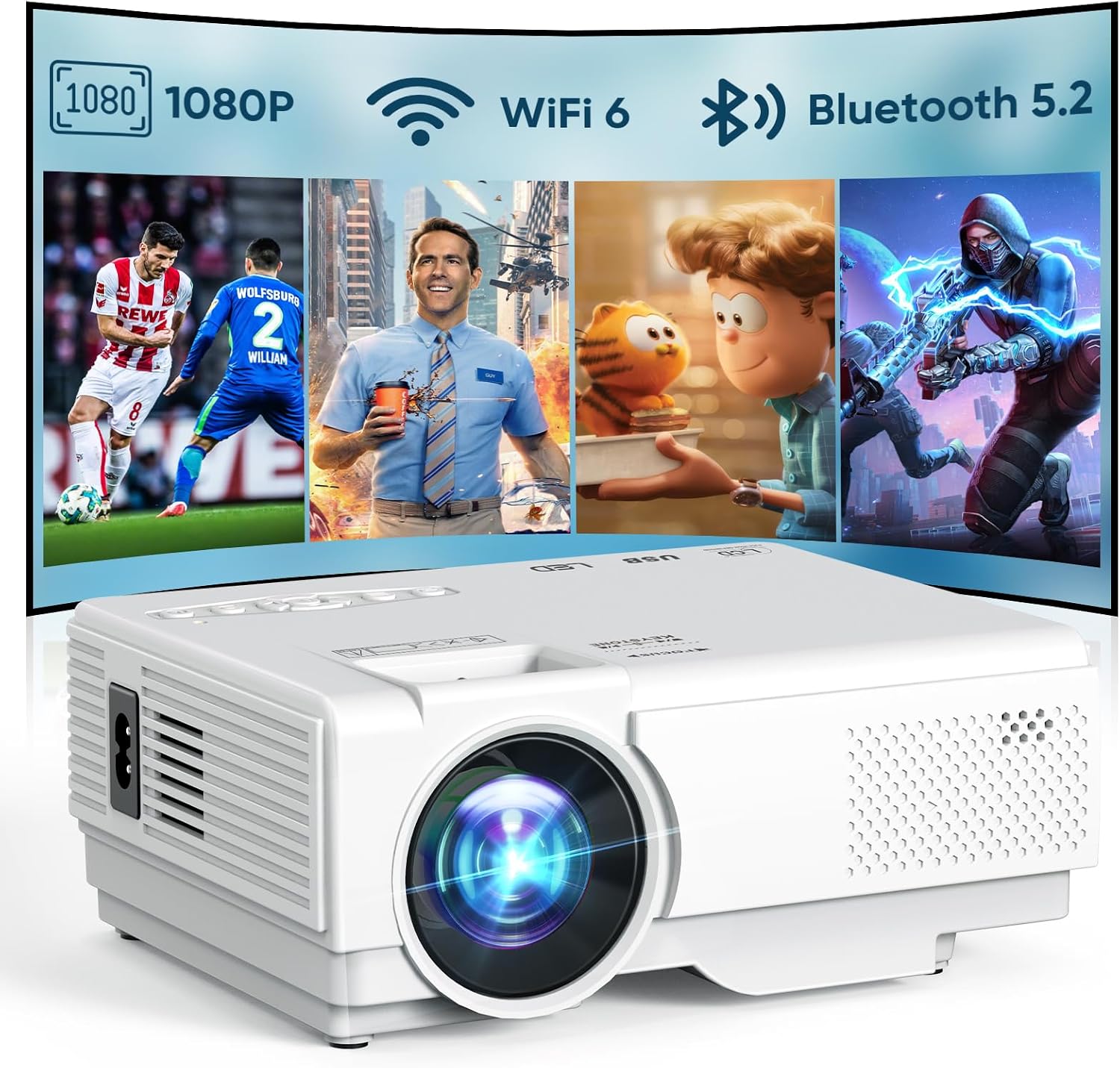 Detalle de Mini WiFi Bluetooth Projector 1080P 📽