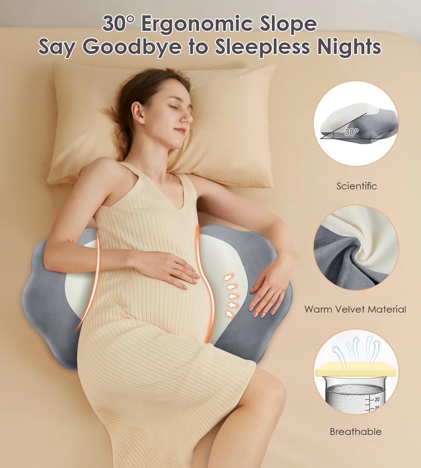 Thumbnail 6 de DONAMA Pregnancy Pillow with Memory Foam