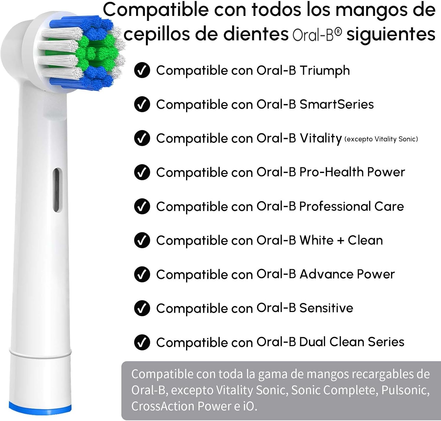 Detalle 2 de GENKENT Recambios Oral B - 12 Cepillos Profesionales 🦷
