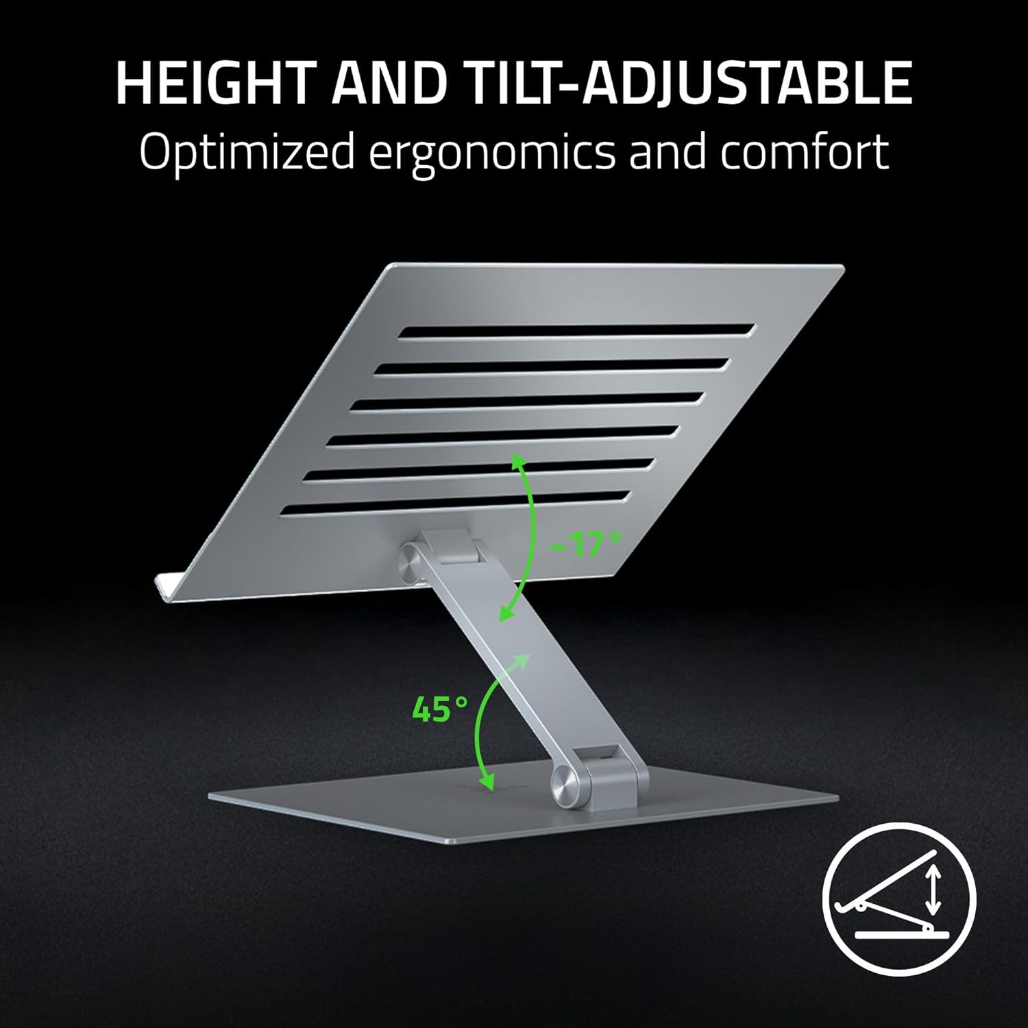 Detalle 2 de Razer Adjustable Laptop Stand – Ergonomic Height & Tilt for Laptops up to 18