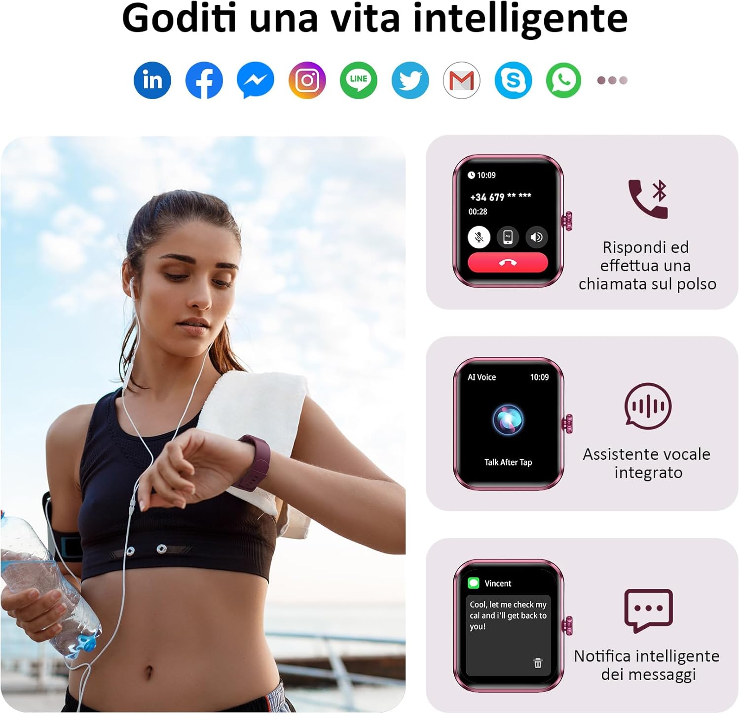 Thumbnail 1 de Blackview Smartwatch 1,85'' con chiamate Bluetooth