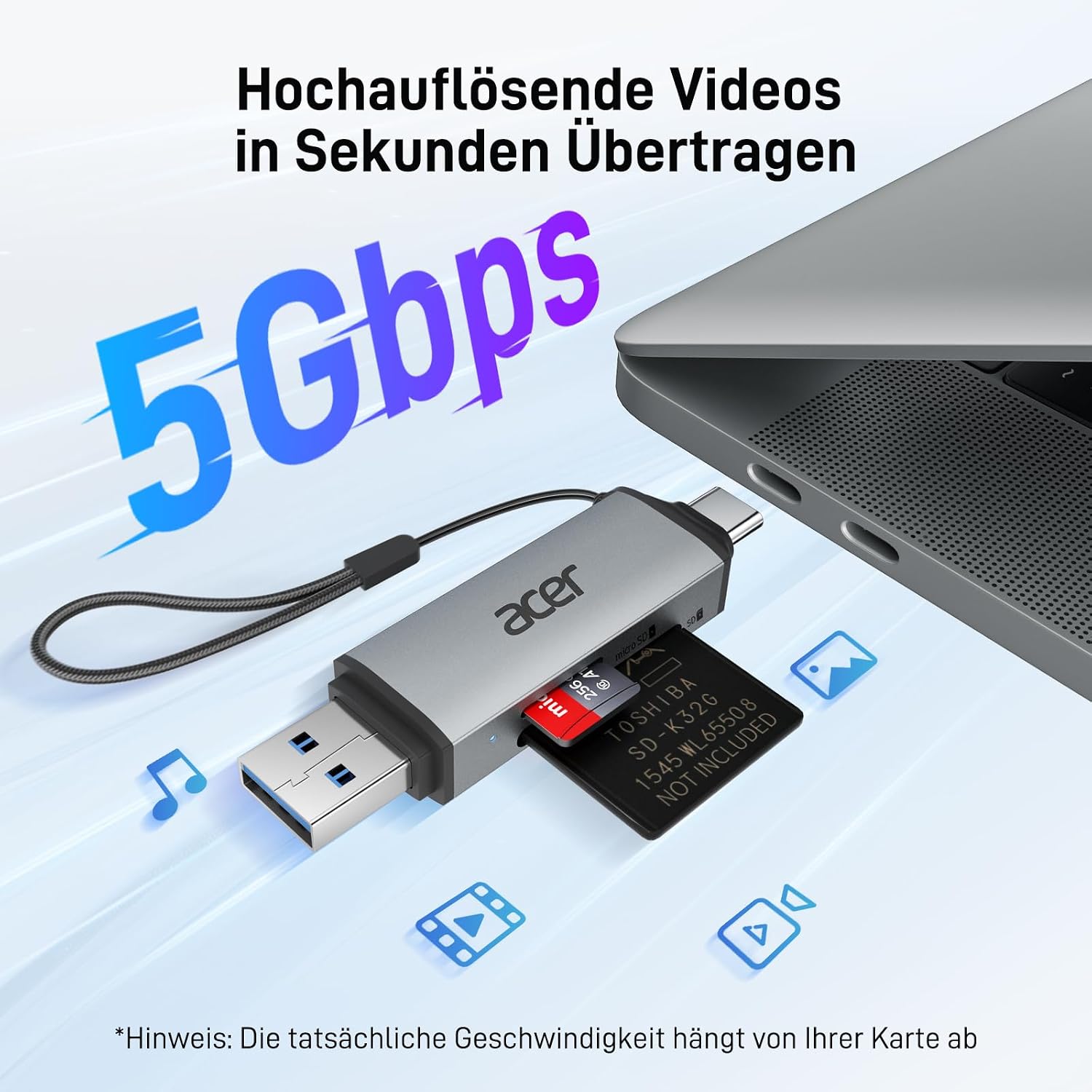Thumbnail 1 de Acer SD Kartenleser USB‑C Dual 3.0 für SD/MicroSD