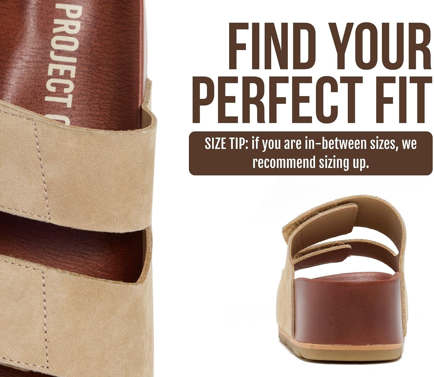Detalle 2 de Project Cloud 100% Genuine Leather Platform Wedge Sandals for Women with Plush Soft Insole