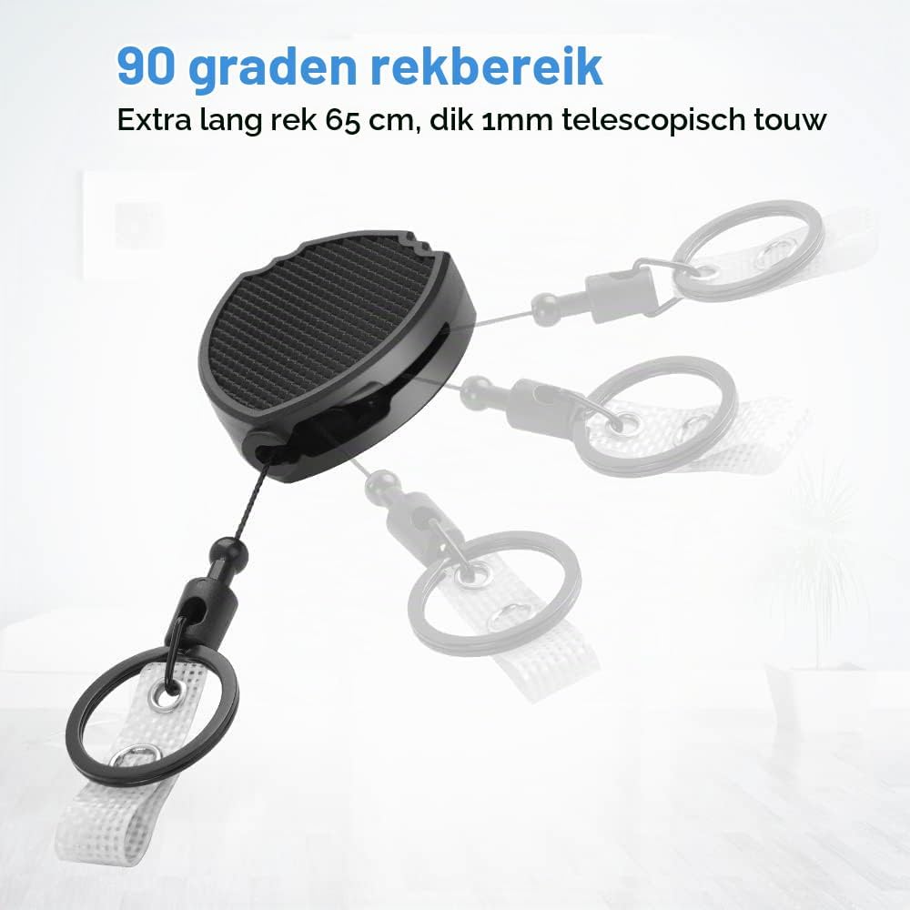 Thumbnail 2 de Vicloon 1 intrekbare sleutelhanger met metalen karabijnhaak, 2 stuks