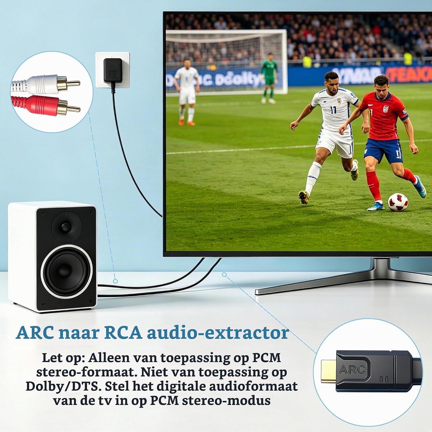 Detalle de SDKDZKG SDK-A807 HDMI eARC/ARC-naar-RCA-converter, 192 kHz en CEC