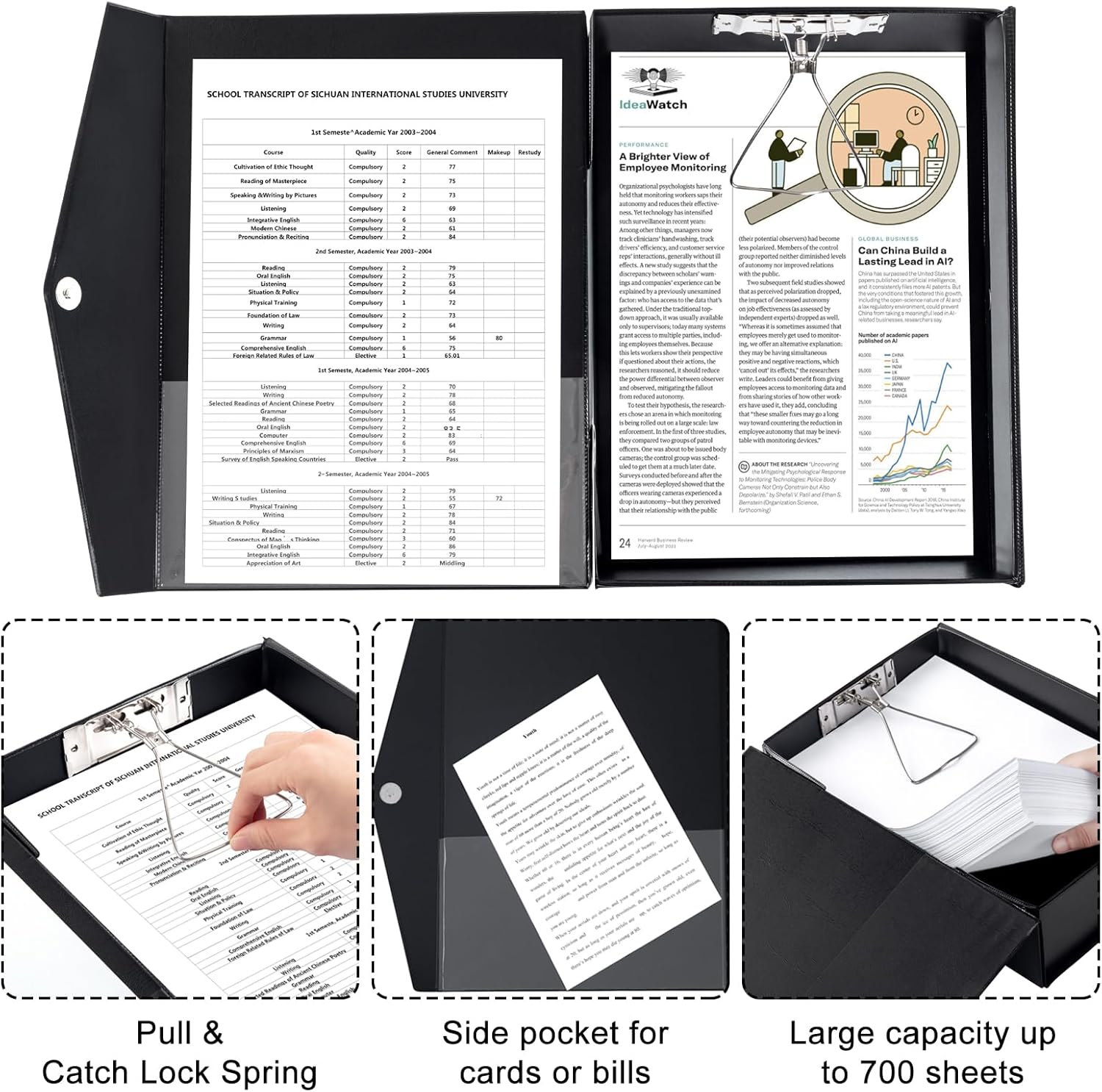 Thumbnail 4 de Srvnpioy Lot de 4 Boîtes A4 noir