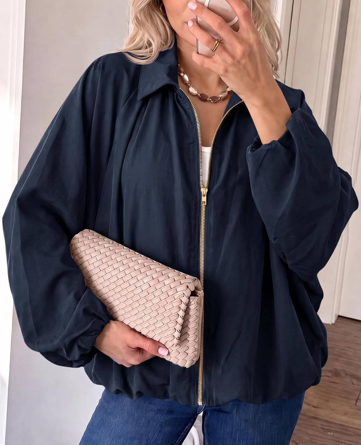 Detalle 2 de Tankaneo Women's Bomber Jacket, Oversized