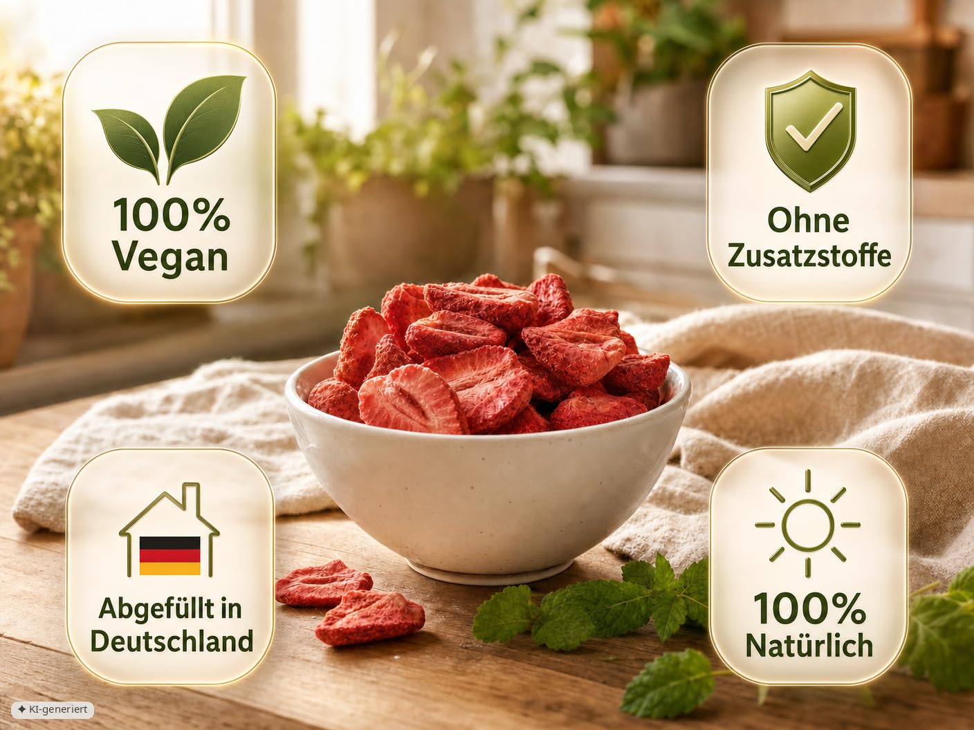 Thumbnail 6 de EWL Gefriergetrocknete Erdbeeren 400 g – 100% Frucht, ohne Zucker, veganer Snack