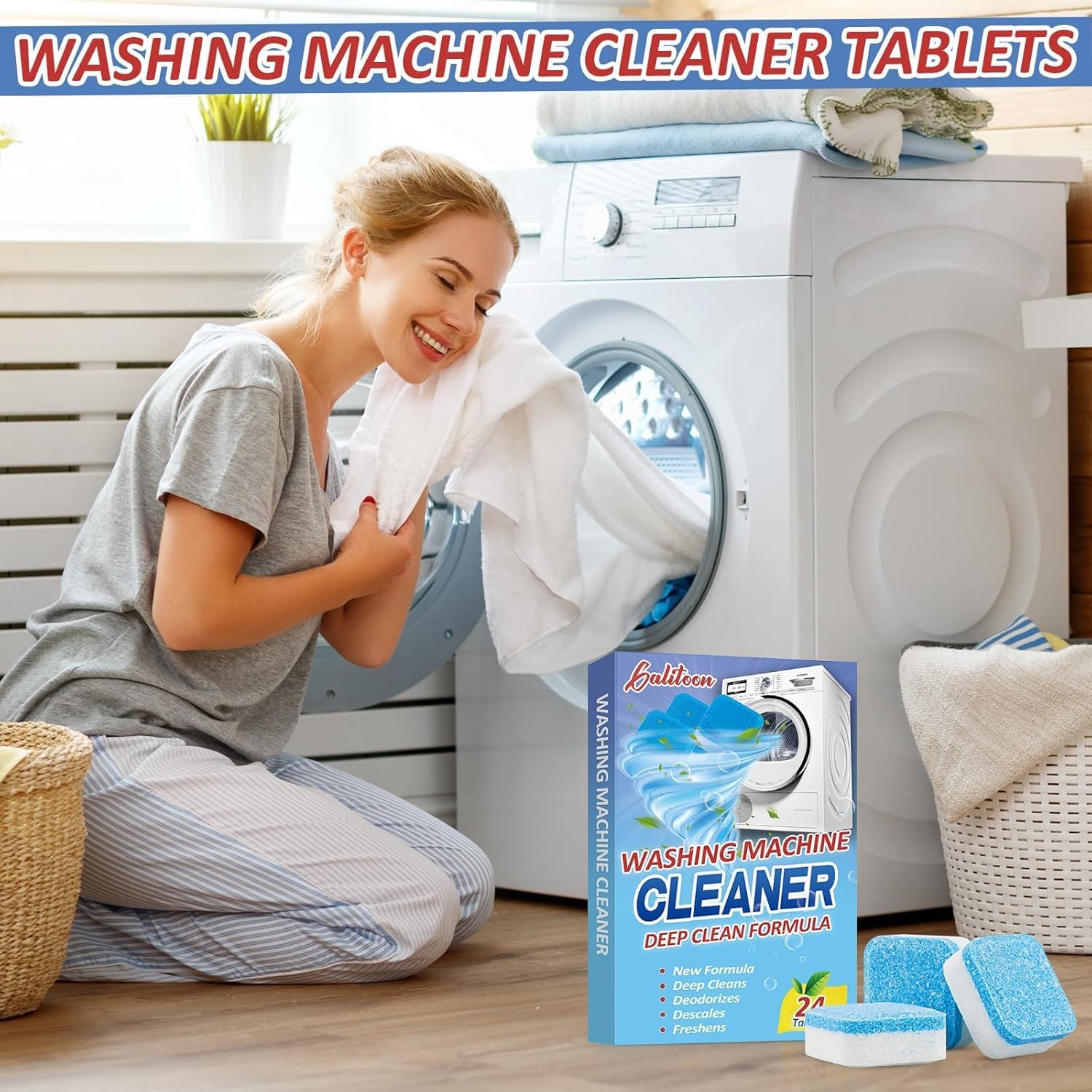 Detalle 2 de Galitoon XYJQJJ-0614-father-US-Pr Washing Machine Cleaner Tablets, 24 Pack, Unscented