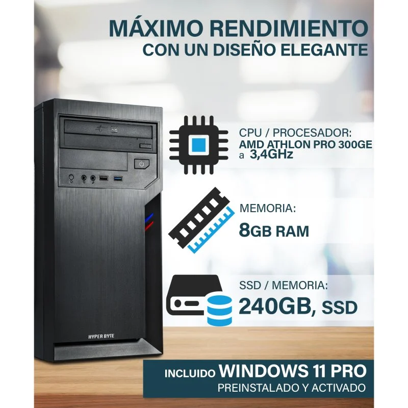 Thumbnail 3 de Hyper Byte Basic Ryzen 3 3200G 240GB SSD ordenador 🖥