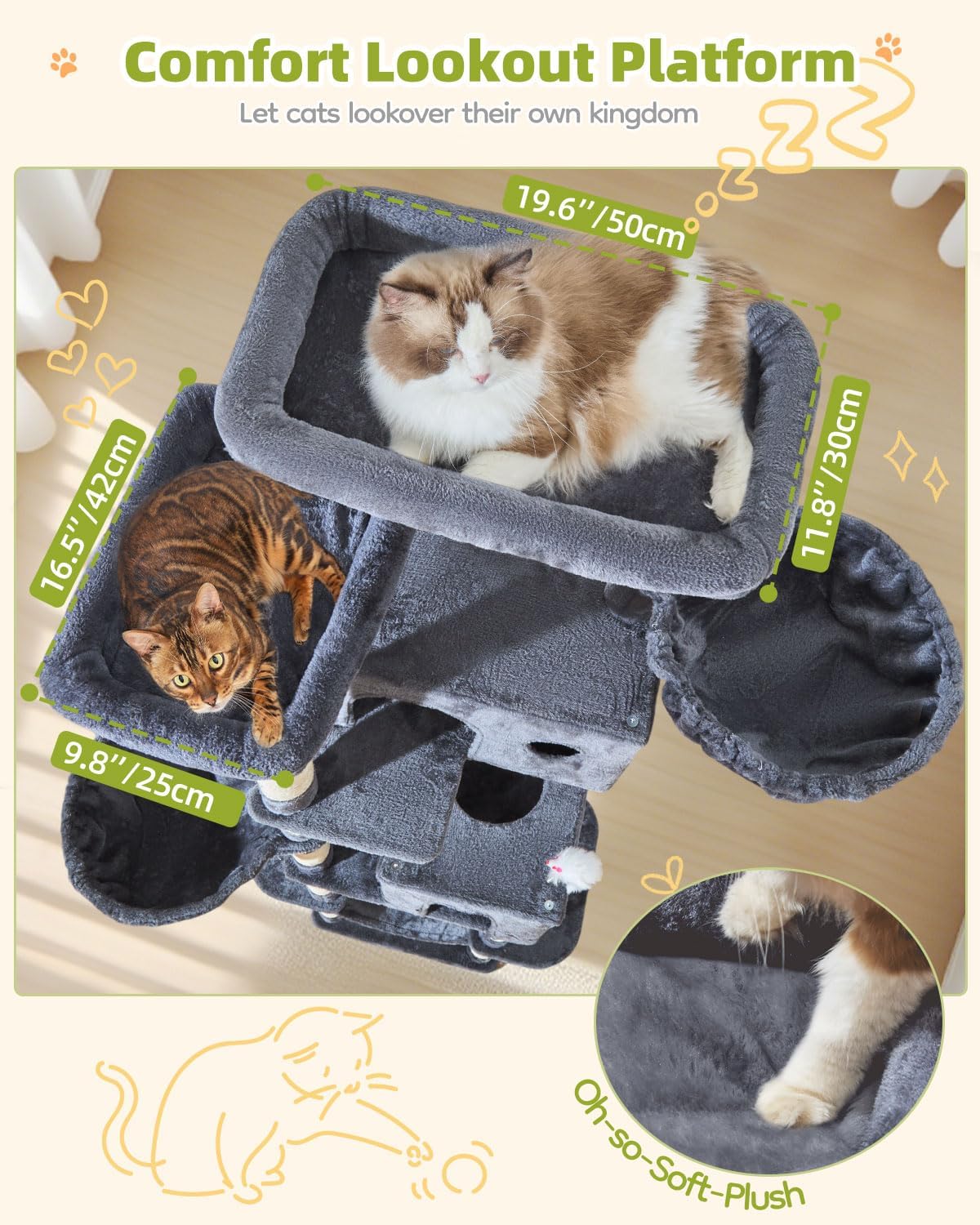 Detalle de Taoqimiao Cat Tree 193cm for big cats