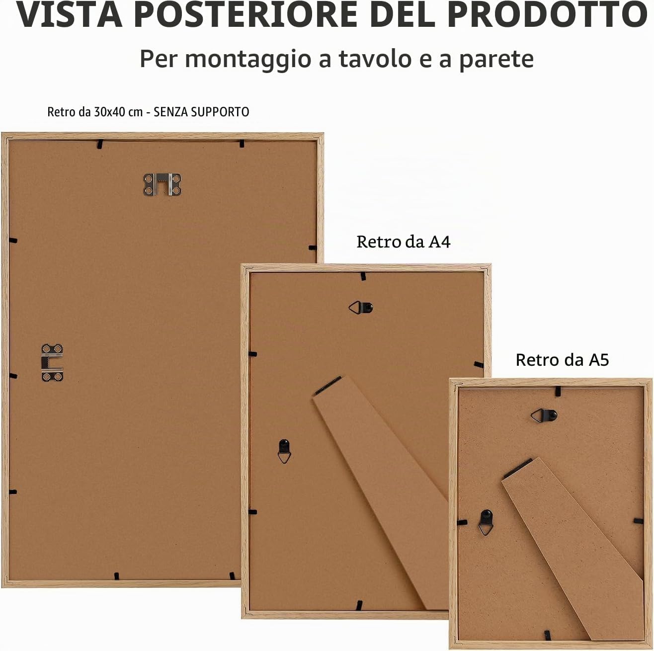 Thumbnail 3 de Cornice portafoto in legno LYYYYX 30 x 40 cm, vetro acrilico infrangibile, 2 pezzi