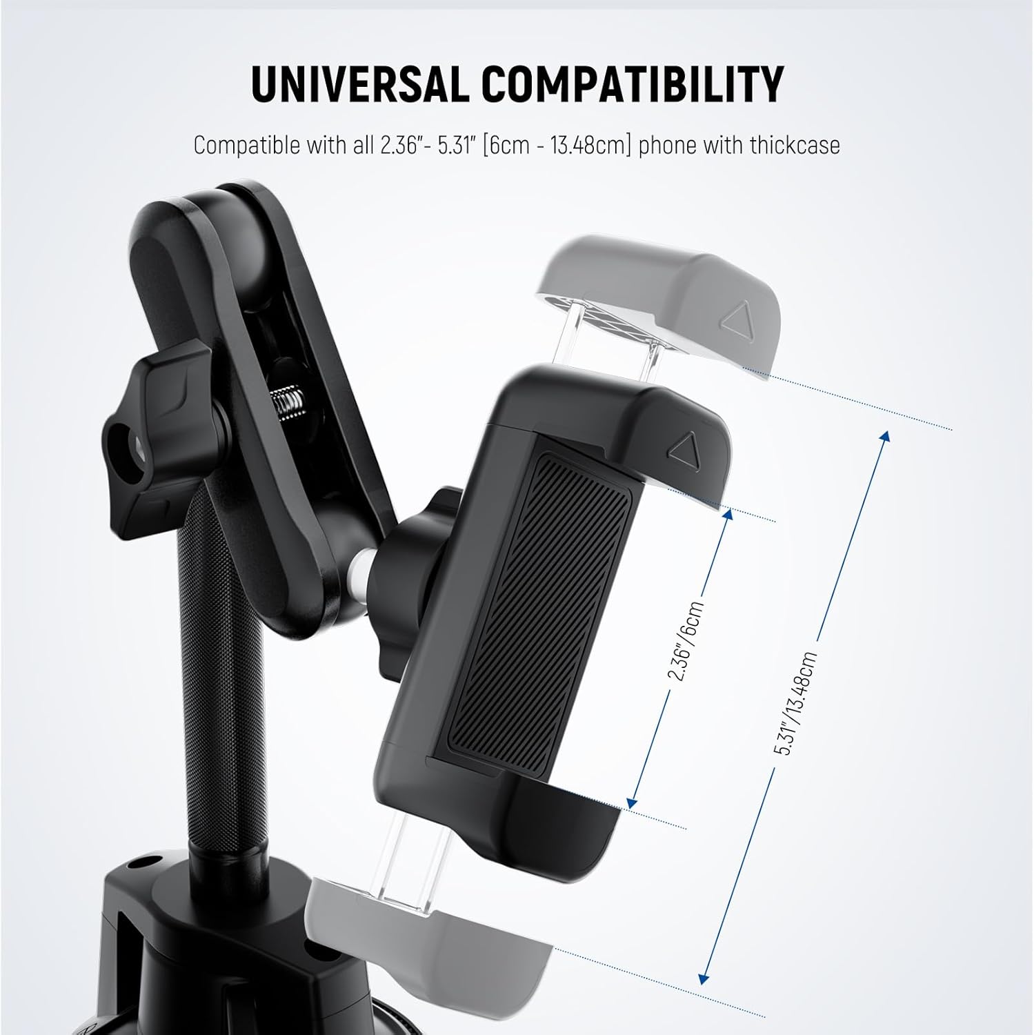 Thumbnail 5 de NEEWER PA137 Car Phone Holder with 360° Rotating Metal Arm and Vacuum Suction Cup