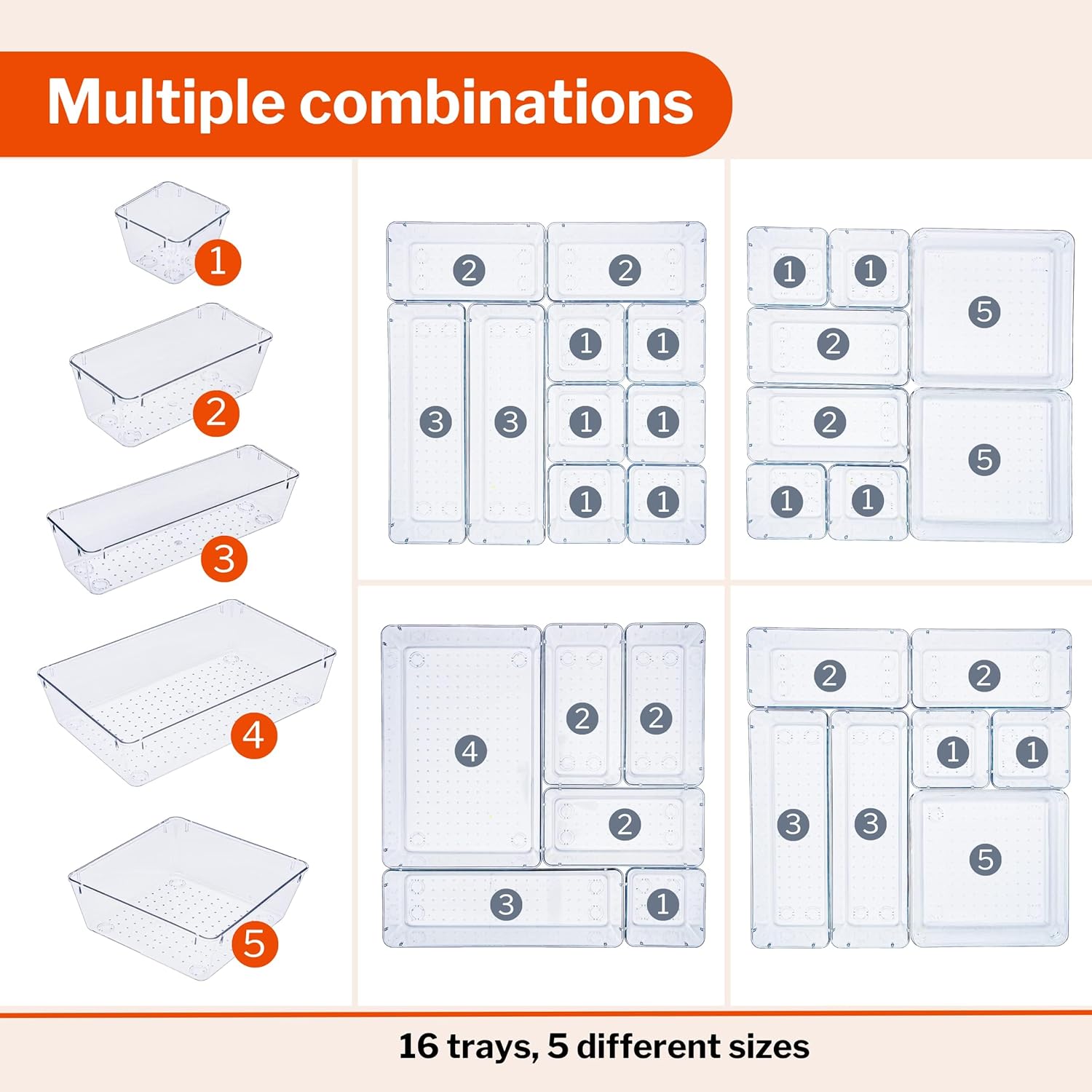 Detalle de Stackzy Drawer Organiser Set 16pc