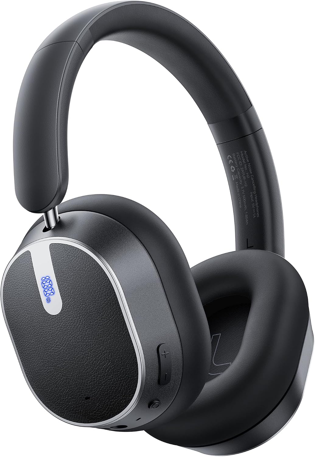 Detalle de bmani H2 Over-Ear ANC Headphones, 120-Hour Battery, Bluetooth 6.0, Black