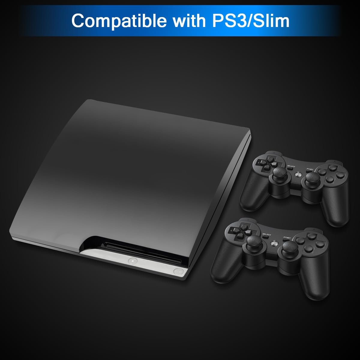 Detalle de Yinjie 2 Pack Wireless Controller for PS3 – Dual Controller Bundle with USB Charging Cables