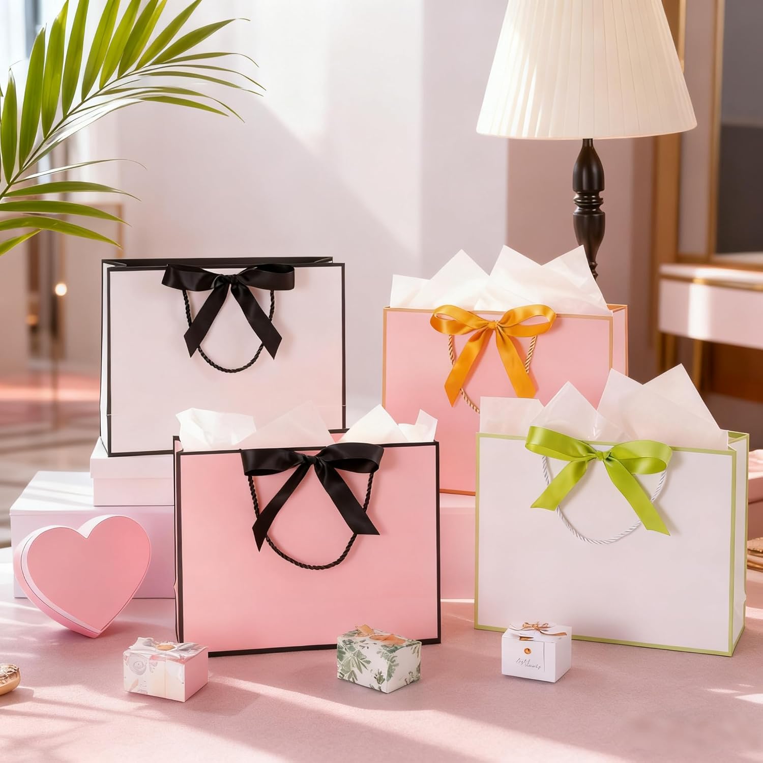 Thumbnail 6 de Medium Gift Bags for Present – Pink Gift Bags with Bows (10 Pack) for Women and Special Occasions