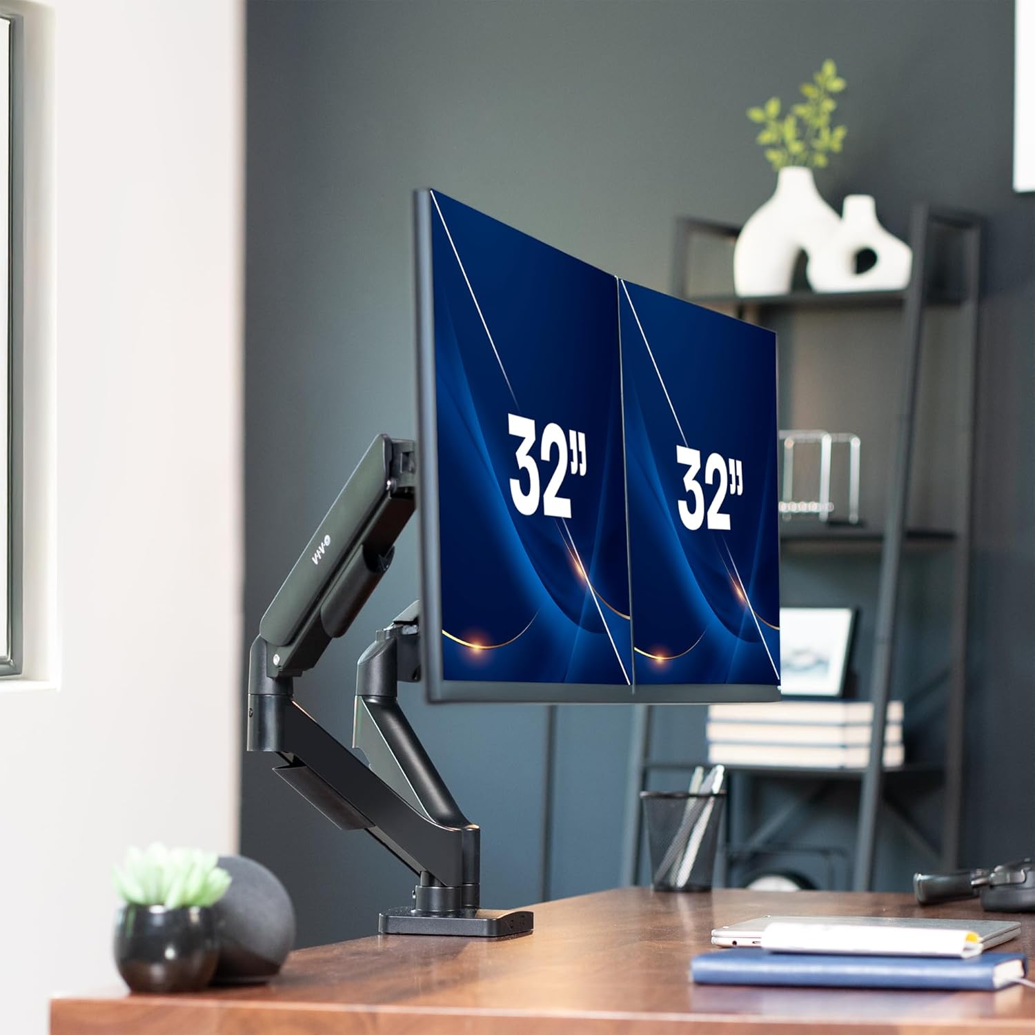 Thumbnail 1 de VIVO STAND-V002O Dual Arm Monitor Desk Mount: Height‑Adjustable, Tilt, Swivel, for 17–32" Screens