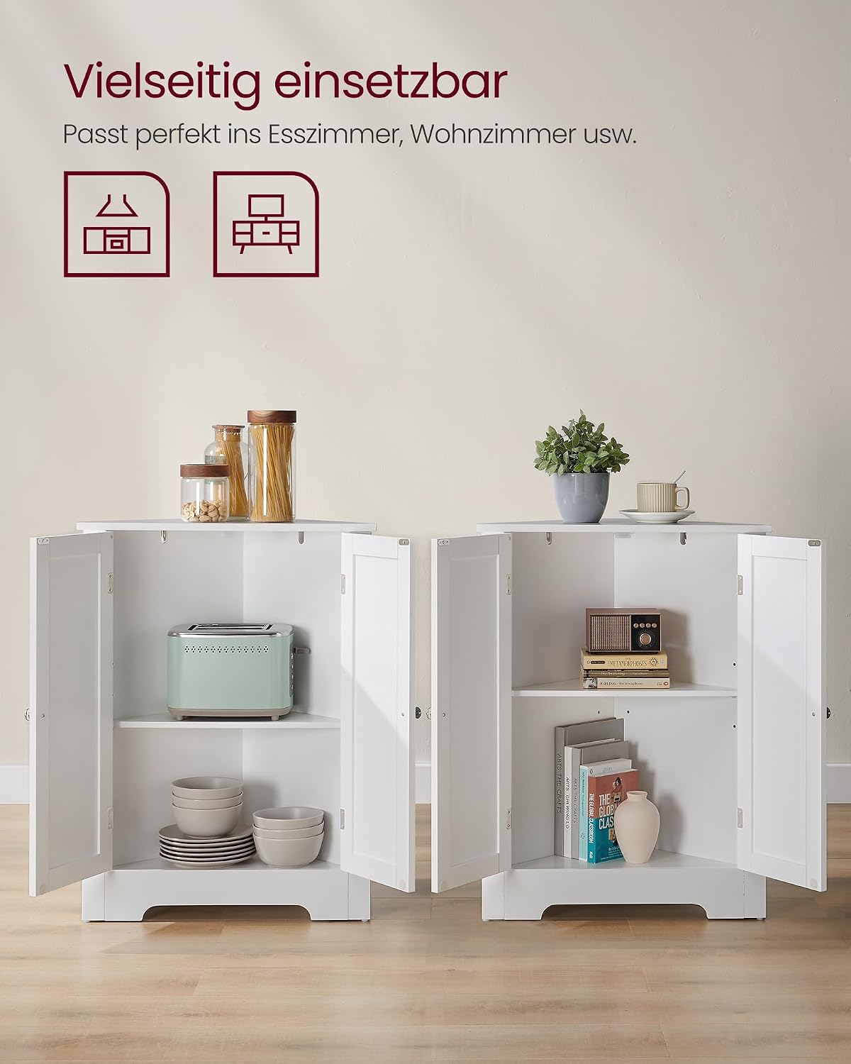 Thumbnail 4 de VASAGLE Eckschrank BBC844P31 – Verstellbare Ablage, Landhausstil, für Bad, Küche oder Wohnzimmer