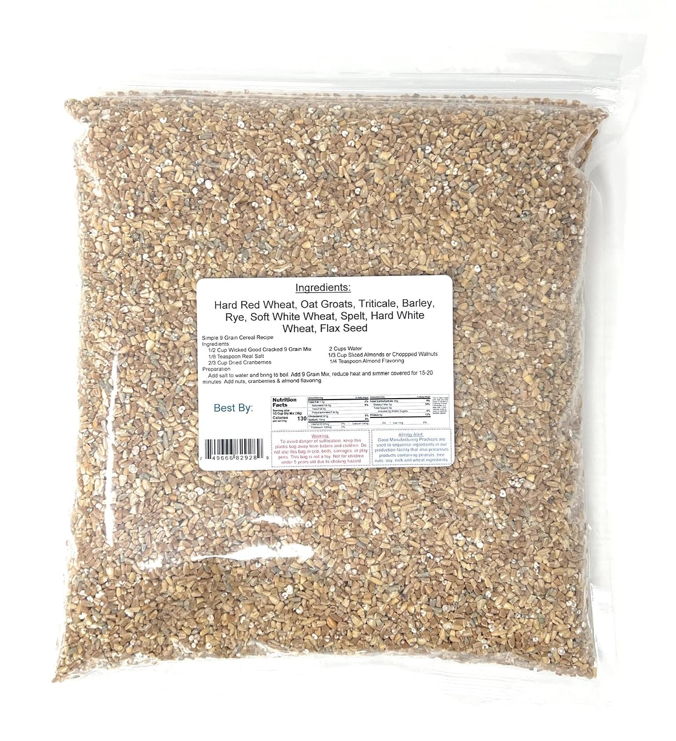 Detalle 2 de YANKEETRADERS 9 Grains Cracked Mix, 44-Ounce Bulk Bag for Cereal & Baking